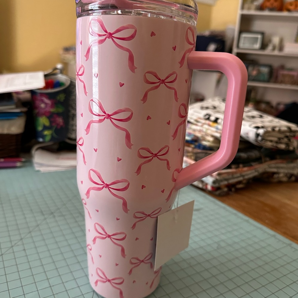 Hobby Lobby Pink Bow Travel Mug